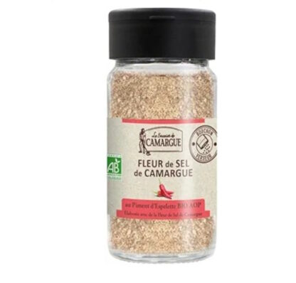 Saupoudreur Fleur de sel Piment d’Espelette 80g, Le Saunier de Camargue